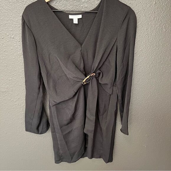 Topshop Horn Ring Mini Dress in Black | Size 8 US - Picture 5 of 11